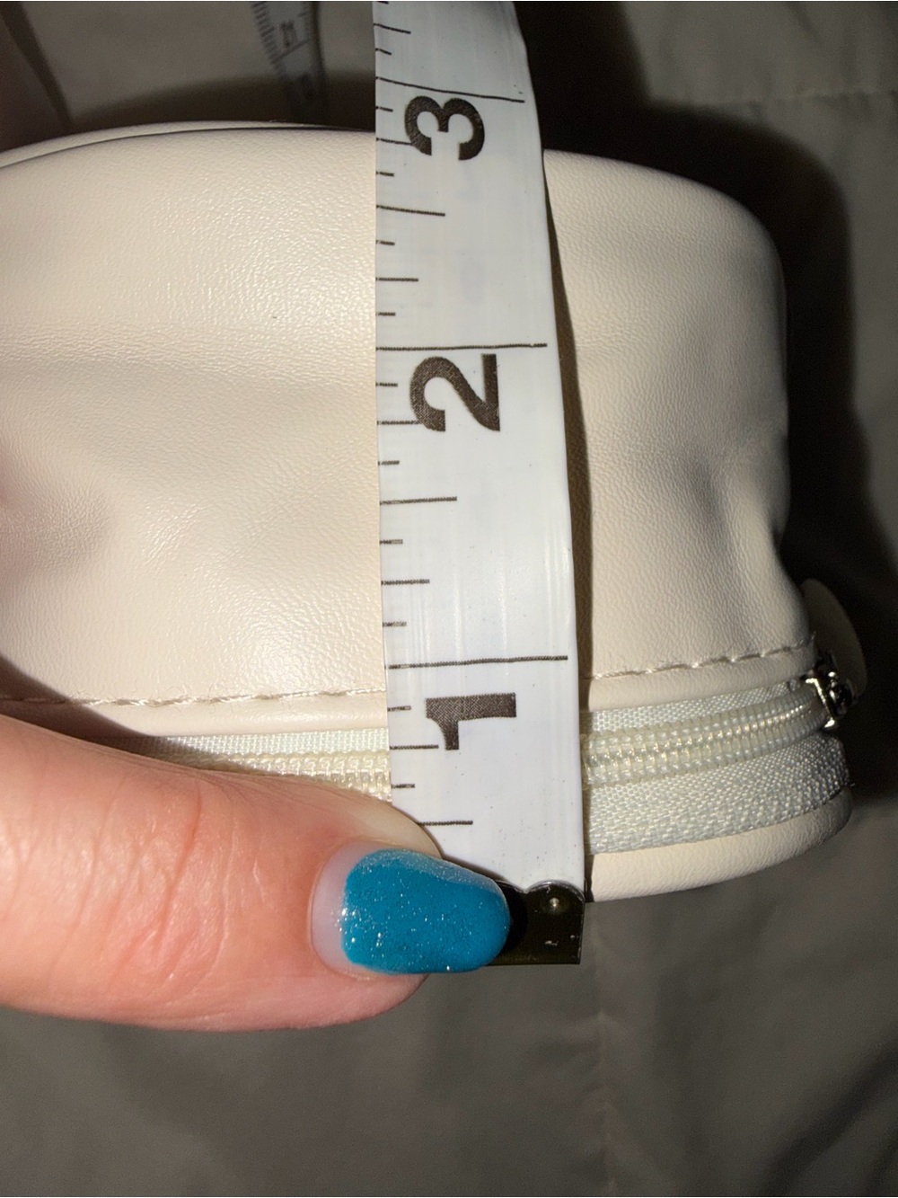 Cream Travel Cosmetic Bag with Mesh Organizer - Picture 6 of 9